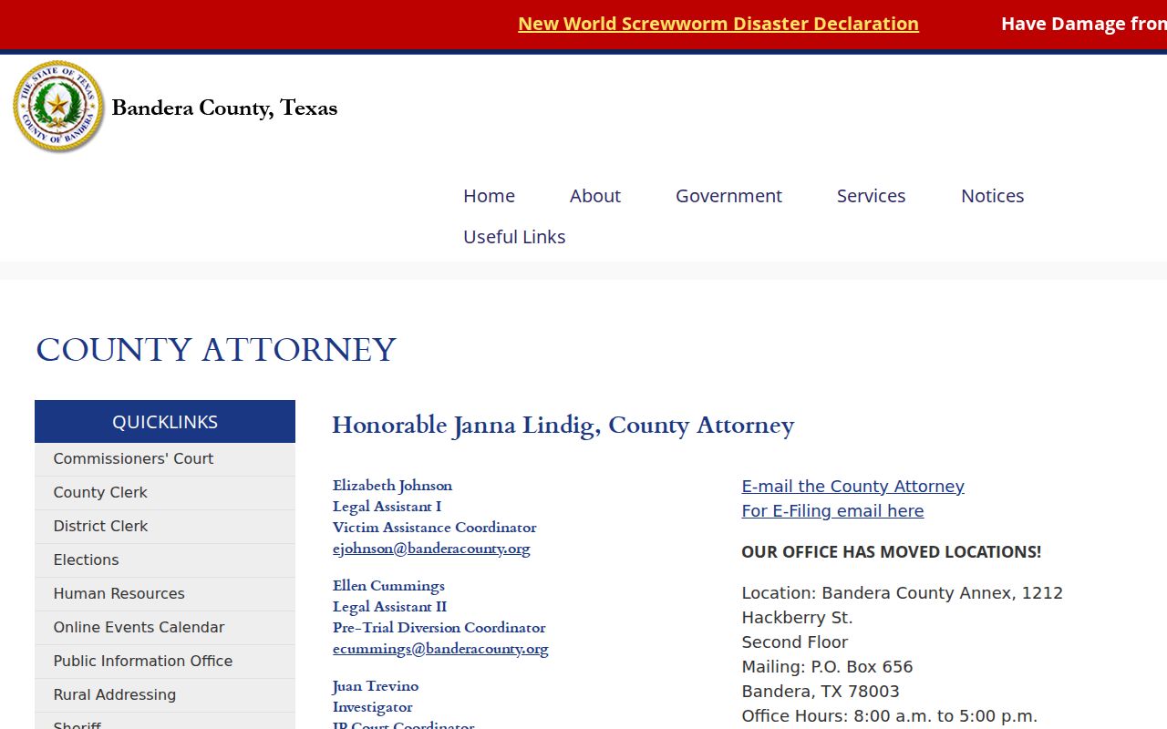 Bandera County arrest records county justice office contacts