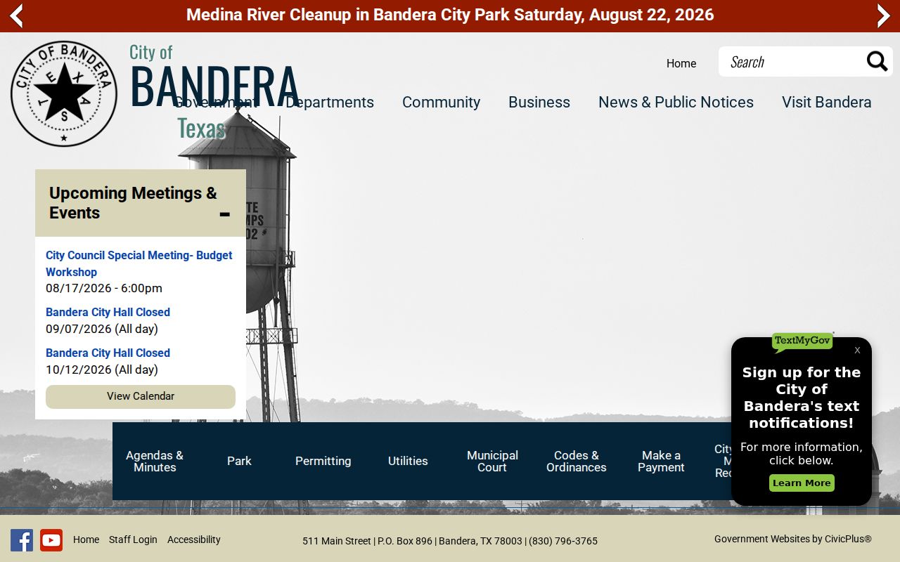 Official City of Bandera government homepage