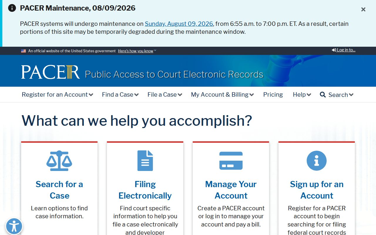 Bandera County criminal court cases federal PACER access